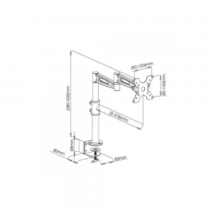 Uchwyt Biurkowy Led/lcd 13-27 Cali Regulowany Przegubowy